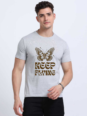 SEARCH MERCH Printed Men Round Neck Grey T-Shirt
