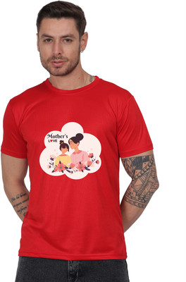 Booostam products Printed Men Round Neck Red T-Shirt