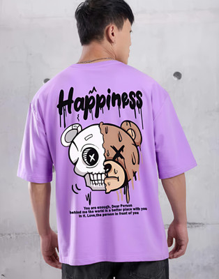 DRIFTH Animal Print Men Round Neck Purple T-Shirt