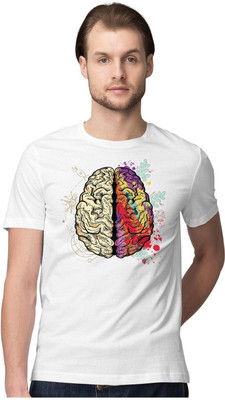 NOIIDAPRINT Printed Men Round Neck White T-Shirt