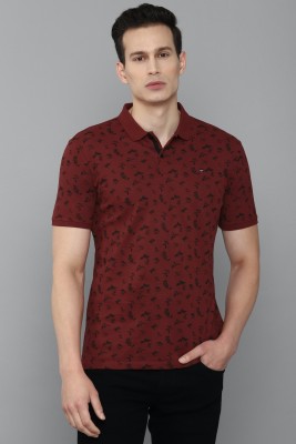 LOUIS PHILIPPE Printed Men Polo Neck Maroon T-Shirt