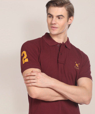 U.S. POLO ASSN. Printed Men Polo Neck Red T-Shirt