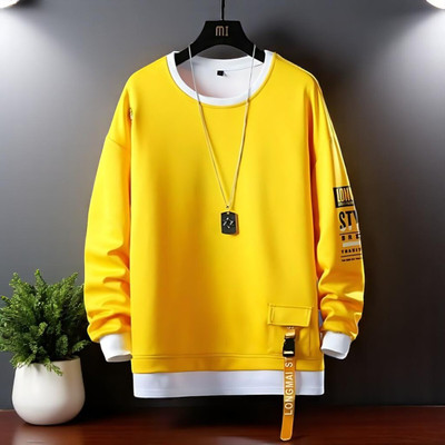 FASHIUM Solid Men Round Neck Beige T-Shirt