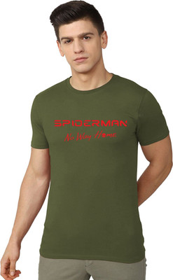 OrrganicChics Superhero Men Round Neck Green T-Shirt