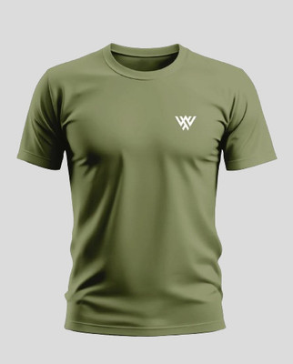Warriorworld Solid Men Round Neck Green T-Shirt