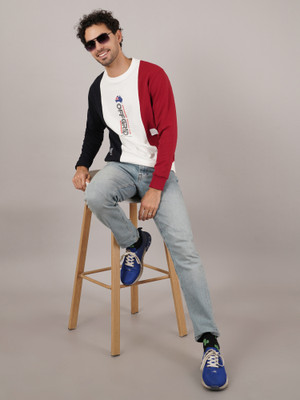 DAVNO Colorblock, Graphic Print Men Round Neck Multicolor T-Shirt