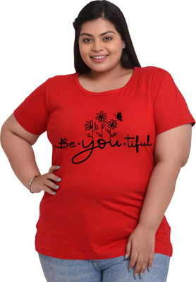 Elite soul Graphic Print Women Round Neck Red T-Shirt