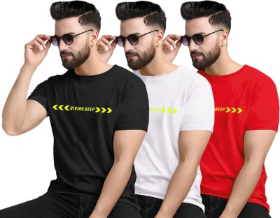 MOLASUS Printed Men Round Neck Multicolor T-Shirt