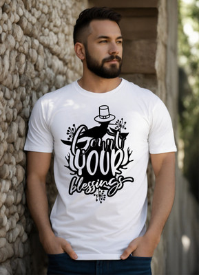 Just Ready Typography Men Round Neck White T-Shirt