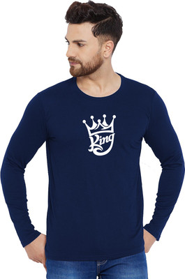 London Crew Printed Men Round Neck Navy Blue T-Shirt
