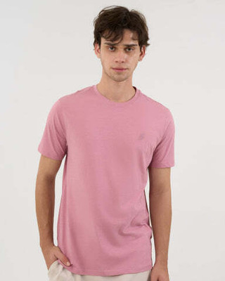 DCYPHR Solid Men Round Neck Pink T-Shirt