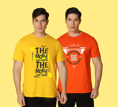 WOOSTRO Typography Men Round Neck Multicolor T-Shirt