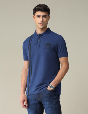 U.S. POLO ASSN. Solid Men Polo Neck Blue T-Shirt