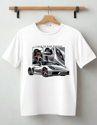 DIBBY Abstract Men Round Neck White T-Shirt