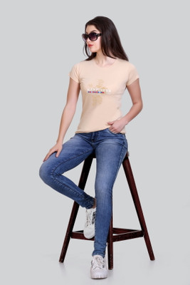 A & Y Printed Women Round Neck Multicolor T-Shirt