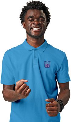 Fighterhero Printed Men Polo Neck Blue T-Shirt