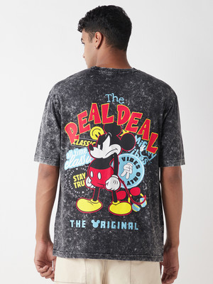 BEWAKOOF Graphic Print Men Round Neck Black T-Shirt