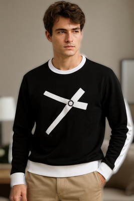 Teezler Printed Men Round Neck Black T-Shirt