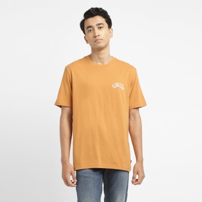 LEVI'S Solid Men Round Neck Yellow T-Shirt