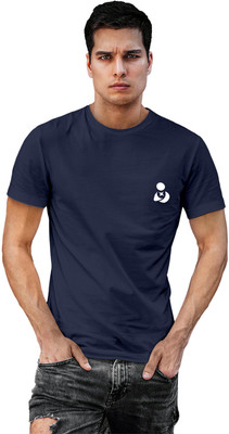 Fighterhero Printed Men Round Neck Navy Blue T-Shirt