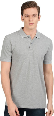 SCOTT INTERNATIONAL Solid Men Polo Neck Grey T-Shirt