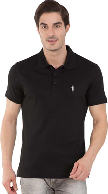 JOCKEY Solid Men Polo Neck Black T-Shirt