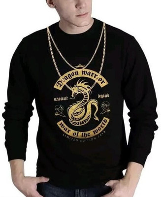Neoamber Printed Men Round Neck Black T-Shirt