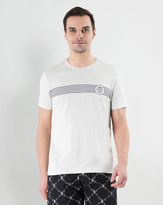 U.S. POLO ASSN. Printed Men Round Neck White T-Shirt