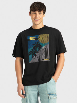 JOCKEY Graphic Print Men Round Neck Black T-Shirt