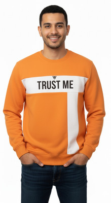 Style weavers Printed Men Round Neck Orange T-Shirt