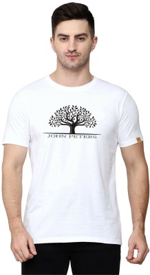 John Peters Graphic Print, Typography Men Round Neck White T-Shirt