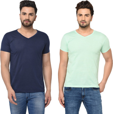 Adorbs Trend Solid Men V Neck Multicolor T-Shirt
