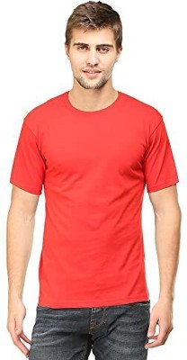 R RIDACHY Solid Men Round Neck Red T-Shirt