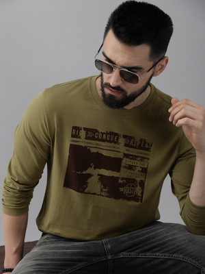 Roadster Graphic Print, Printed Men Round Neck Green T-Shirt