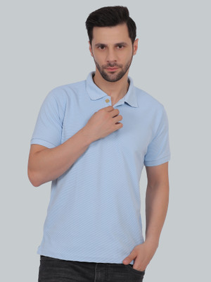 CLUBGREEN Solid Men Polo Neck Blue T-Shirt