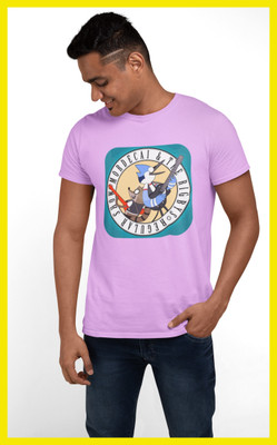 Streetfluencer Printed Men Round Neck Purple T-Shirt