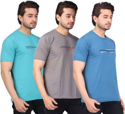 WILD ELEPHANT Printed Men Round Neck Multicolor T-Shirt