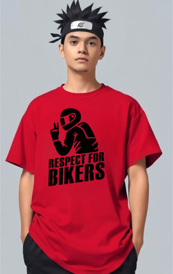 goodsign Graphic Print Men Round Neck Red T-Shirt