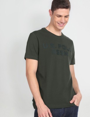 U.S. Polo Assn. Denim Co. Printed Men Round Neck Green T-Shirt