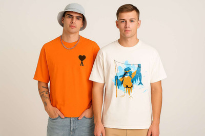 Absolute Monarchy Printed Men Round Neck Orange, White T-Shirt
