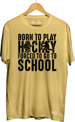 THE PRINT PLATTER Graphic Print Men Round Neck Yellow T-Shirt