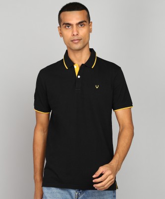 Allen Solly Solid Men Polo Neck Black T-Shirt