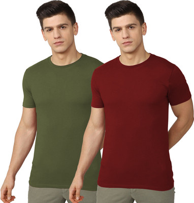 RULEDBYSUN Solid Men Round Neck Multicolor T-Shirt