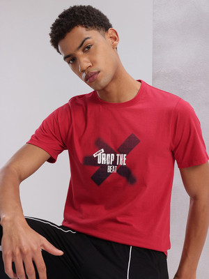 HRX by Hrithik Roshan Printed Men Round Neck Red T-Shirt