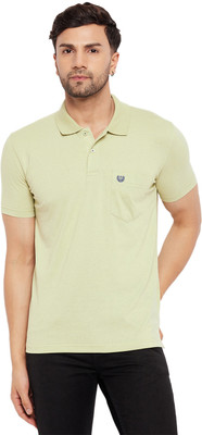 DUKE Solid Men Polo Neck Green T-Shirt