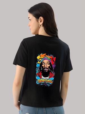 SZN Graphic Print Women Round Neck Black T-Shirt