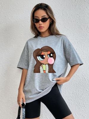 The Modern Soul Graphic Print Women Round Neck Grey T-Shirt
