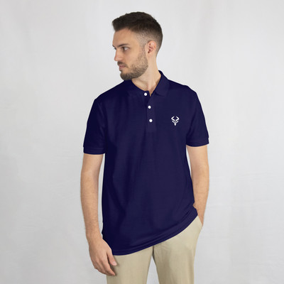 Arctica Solid Men Polo Neck Black T-Shirt