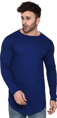 Trendfull Solid Men Round Neck Blue T-Shirt