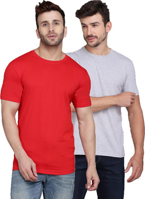 SLOWLORIS Solid Men Round Neck Multicolor T-Shirt